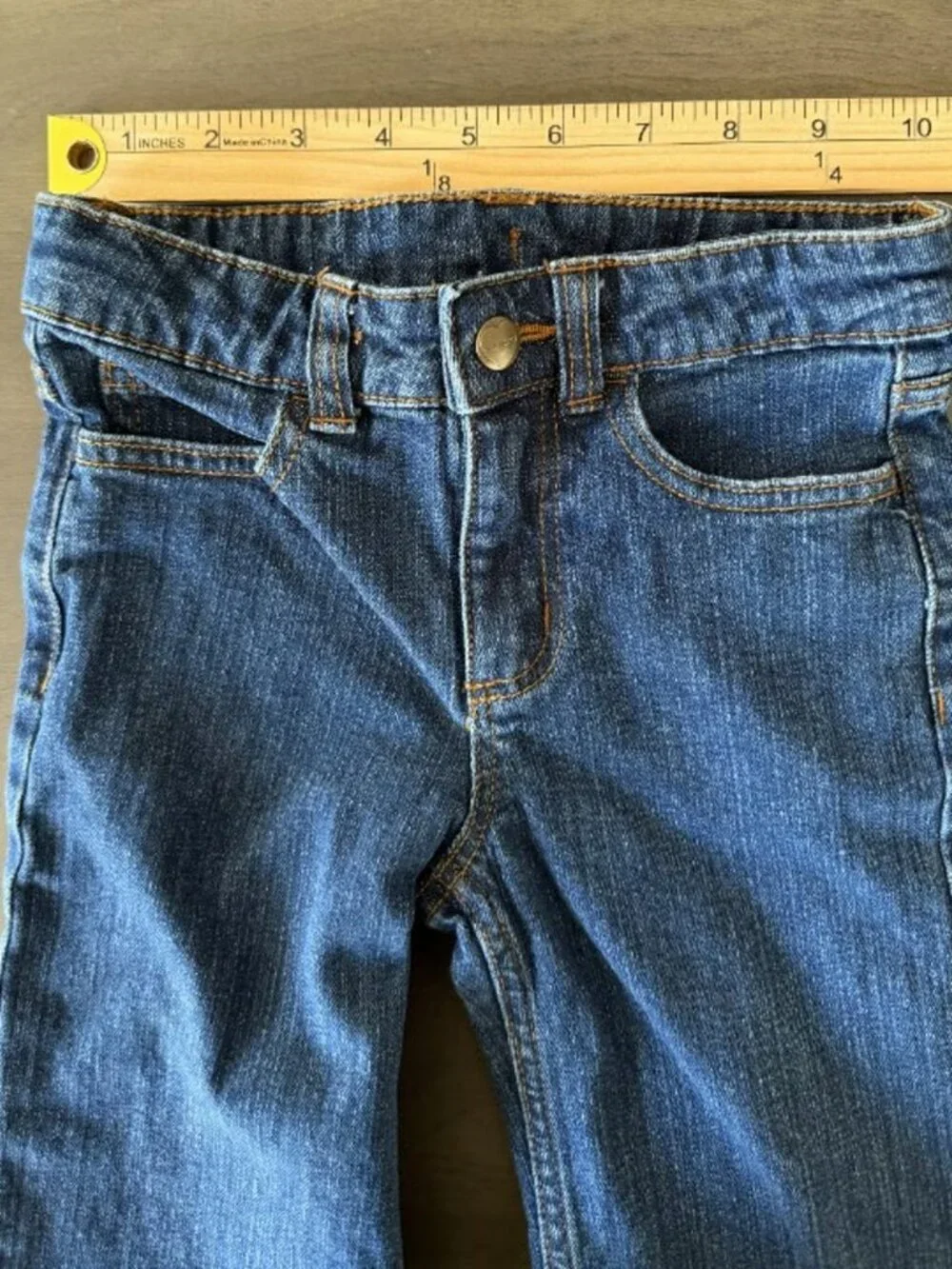 Carhartt Girls Size 5 Adjustable Waist Medium Wash Boot Cut Jeans